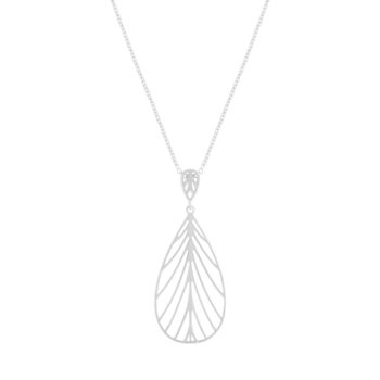 Collier argent 925 motif feuille 45cm