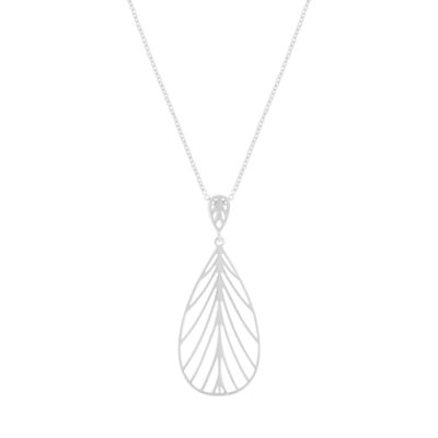 Collier argent 925 motif feuille 45cm