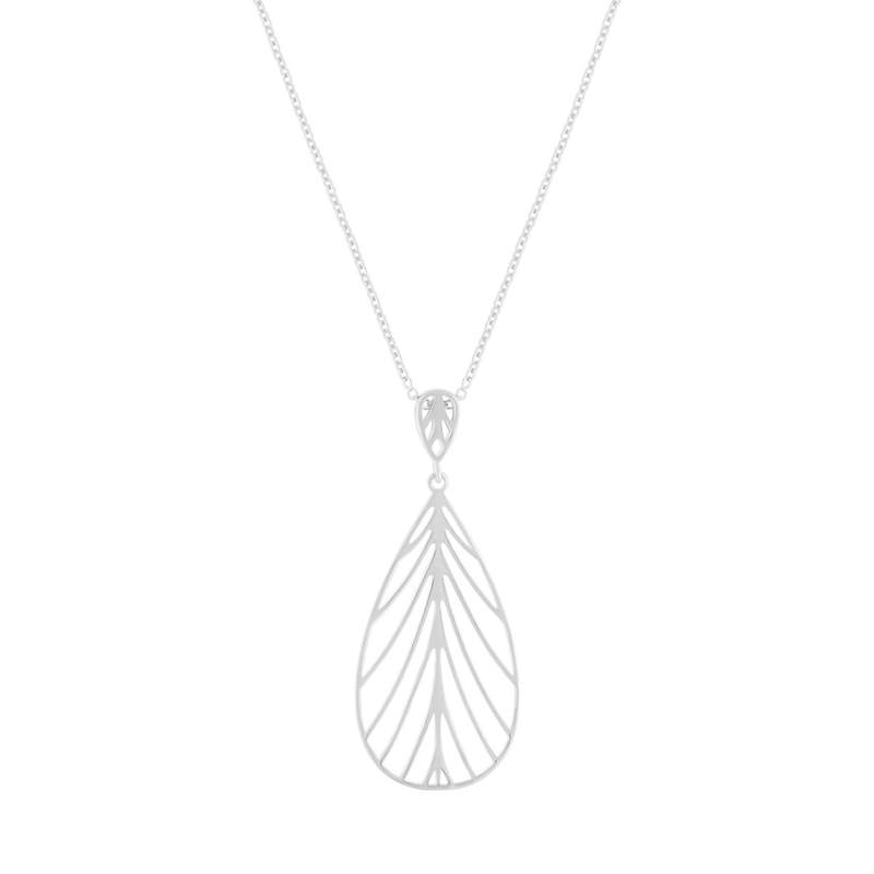 Collier argent 925 motif feuille 45cm - vue 1