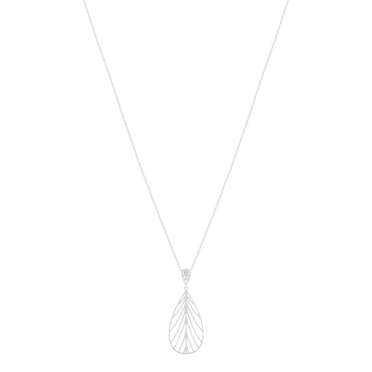 Collier argent 925 motif feuille 45cm - vue 2