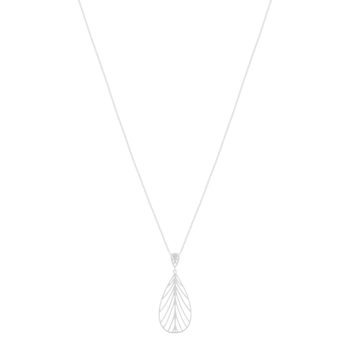 Collier argent 925 motif feuille 45cm