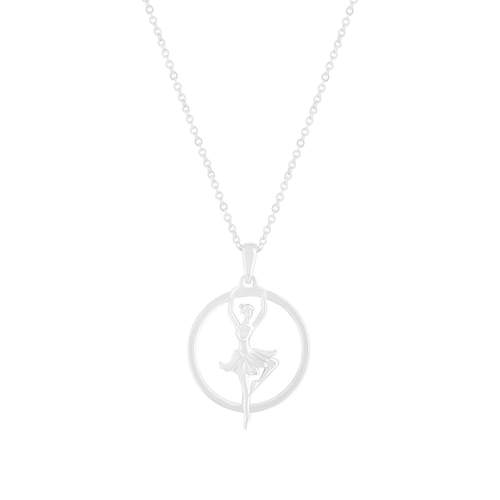Collier argent 925 motif danseuse 45cm