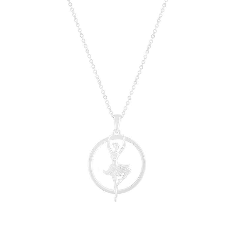 Collier argent 925 motif danseuse 45cm - vue 1