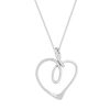 Collier argent 925 et zirconias coeur 45cm - vue V1