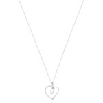 Collier argent 925 et zirconias coeur 45cm - vue 2