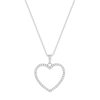 Collier argent 925 et zirconias coeur 45cm - vue V1