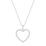 Collier argent 925 et zirconias coeur 45cm - vue 1
