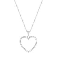 Collier argent 925 et zirconias coeur 45cm