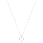 925 silver and zirconia heart necklace 45cm - view 2