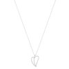 Collier argent 925 et zirconias coeur 45cm - vue V2