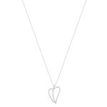 925 zilver en zirkonia hart ketting 45cm - bekijk 2