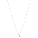 Collier argent 925 et zirconias motif cadenas 45cm - vue 2