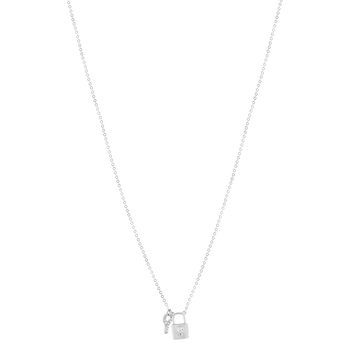 Collier argent 925 et zirconias motif cadenas 45cm
