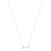 Collier argent 925 et zirconias motif papillons 45cm - vue V2