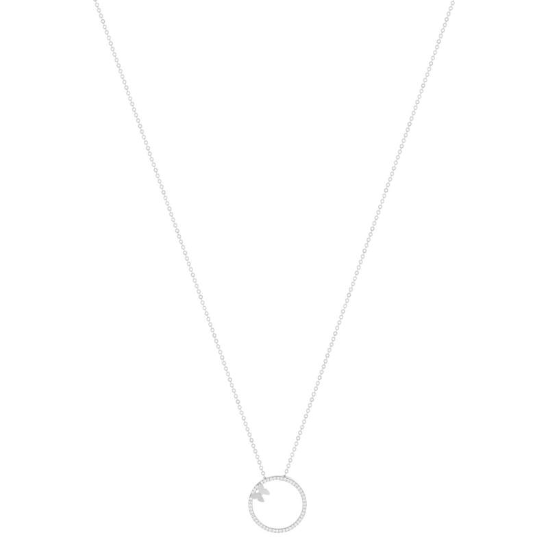 925 silver and zirconias butterfly necklace 45cm - view 2