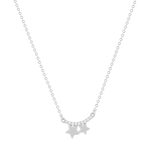 Ketting van 925 zilver met zirkonia's in sterrenmotief, 45 cm - afbeelding 1