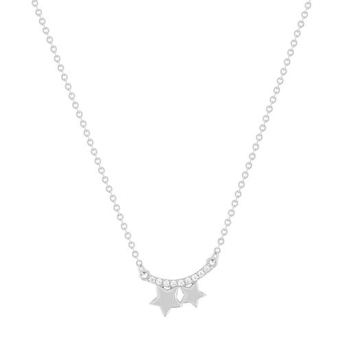 925 zilver en zirkonia ketting met ster ontwerp 45cm