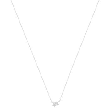 Collier argent 925 et zirconias motif étoiles 45cm