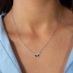 925 zilveren en zirkonia ketting met sterren design 45cm - bekijk gedragen 1
