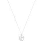 Collier argent 925 et zirconias motif arbre de vie 45cm - vue 2