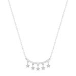 Collier argent 925 et zirconias motif étoiles 45cm - vue 1
