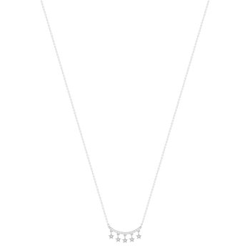 Collier argent 925 et zirconias motif étoiles 45cm