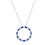 Collier argent 925 pierres imitation 45cm - vue 1