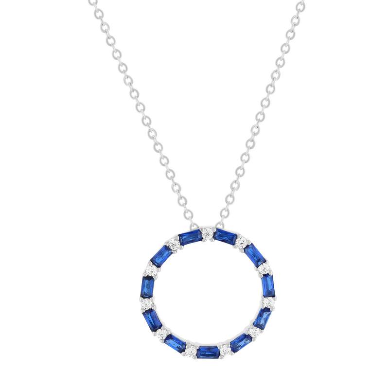Collier argent 925 pierres imitation 45cm - vue 1