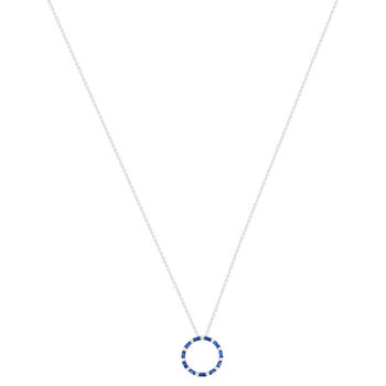 Collier argent 925 pierres imitation 45cm