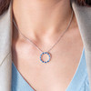 Collier argent 925 pierres imitation 45cm - vue Vporté 1