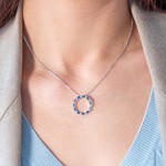 Collier argent 925 pierres imitation 45cm - vue porté 1