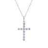 Collier argent 925 et zirconias motif croix 45cm - vue V1