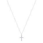Necklace silver 925 and zirconias cross design 45cm - view 2