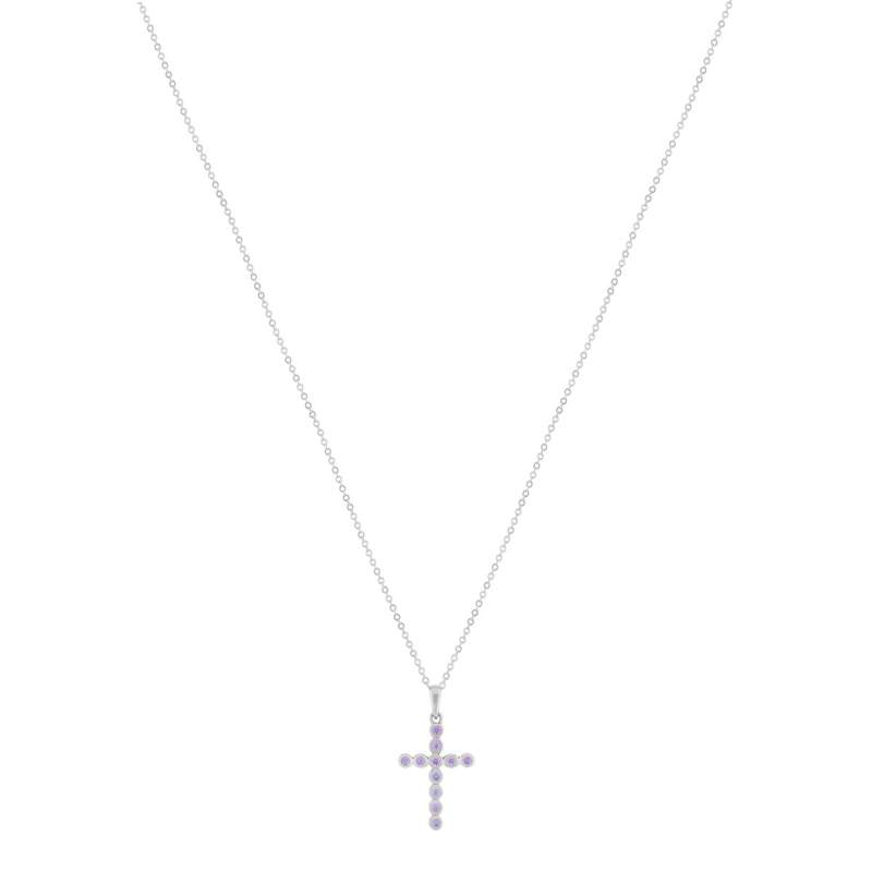 Collier argent 925 et zirconias motif croix 45cm - vue 2