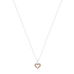Collier argent 925 et zirconias motif coeur 45cm - vue 2