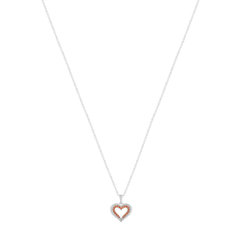 Collier argent 925 et zirconias motif coeur 45cm - vue 2