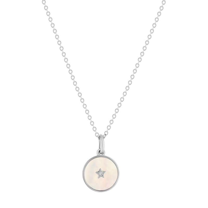 Collier argent 925 nacres motif étoile 45cm - vue 1
