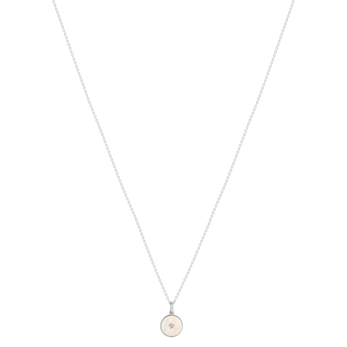 Collier argent 925 nacres motif étoile 45cm - vue 2