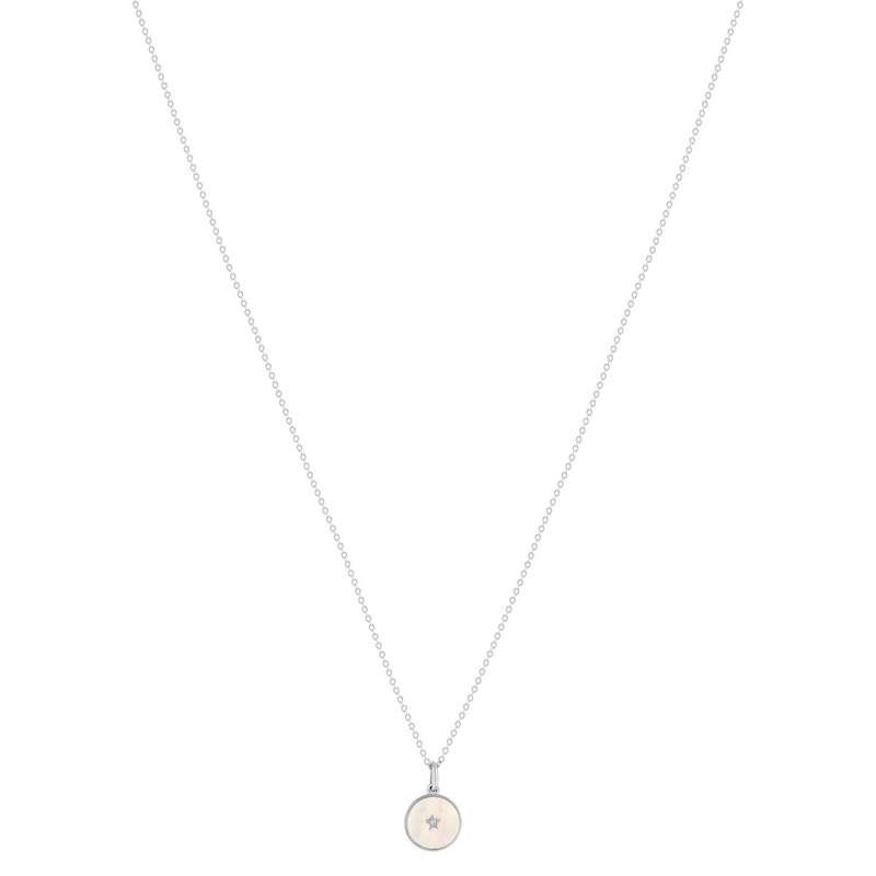 Collier argent 925 nacres motif étoile 45cm - vue 2