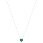 Collier argent 925 malachites 45cm - vue 2