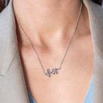 Collier argent 925 notes de musique 45cm - vue porté 1