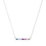 Collier argent 925 zirconias multicolores 45cm - vue 1