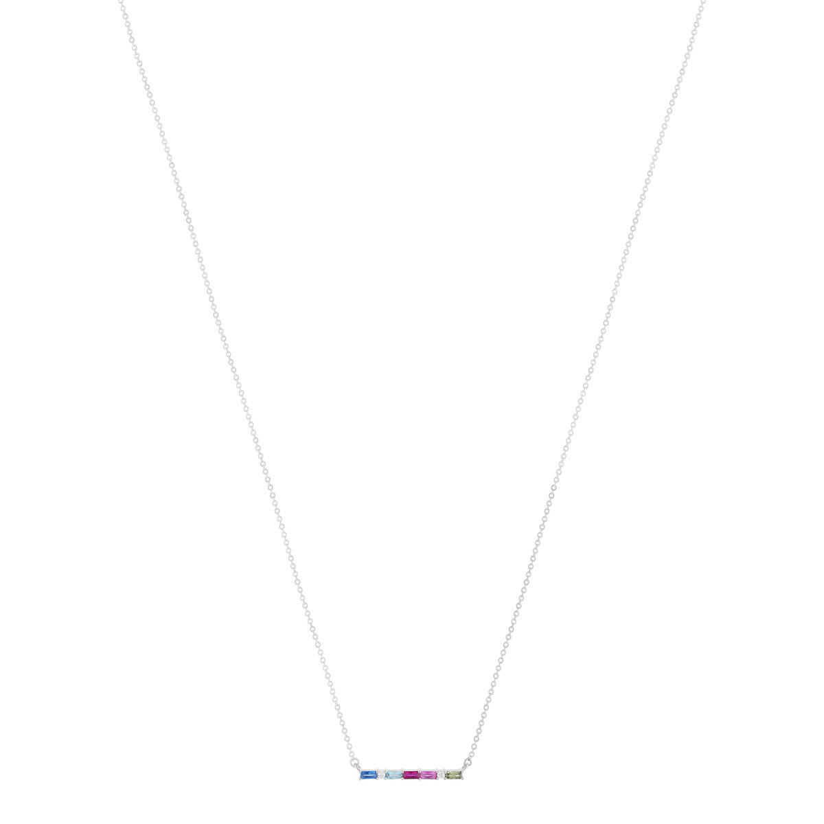 Collier argent 925 zirconias multicolores 45cm - vue 2