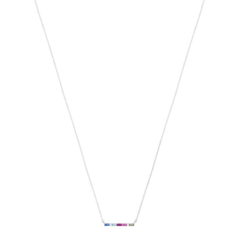 Collier argent 925 zirconias multicolores 45cm - vue 2