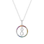 Collier argent 925 et zirconias motif infini 45cm - vue 1