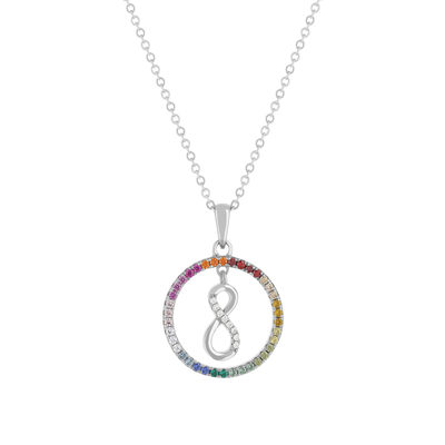 Collier argent 925 et zirconias motif infini 45cm