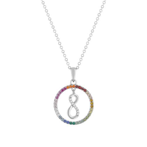 Collier argent 925 et zirconias motif infini 45cm