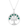 Collier argent 925 et zirconias motif arbre de vie 45cm - vue V1