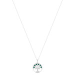 Collier argent 925 et zirconias motif arbre de vie 45cm motif arbre de vie et coeur - vue 2