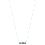 Collier argent 925 et zirconias multicolores 45cm - vue 2